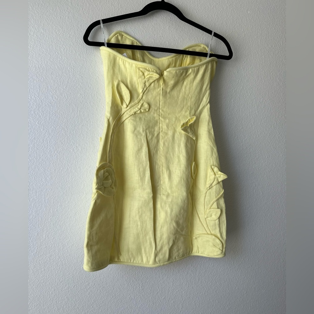 ZIMMERMANN Matchmaker strapless appliquéd linen mini dress US 4 - Picture 5 of 10